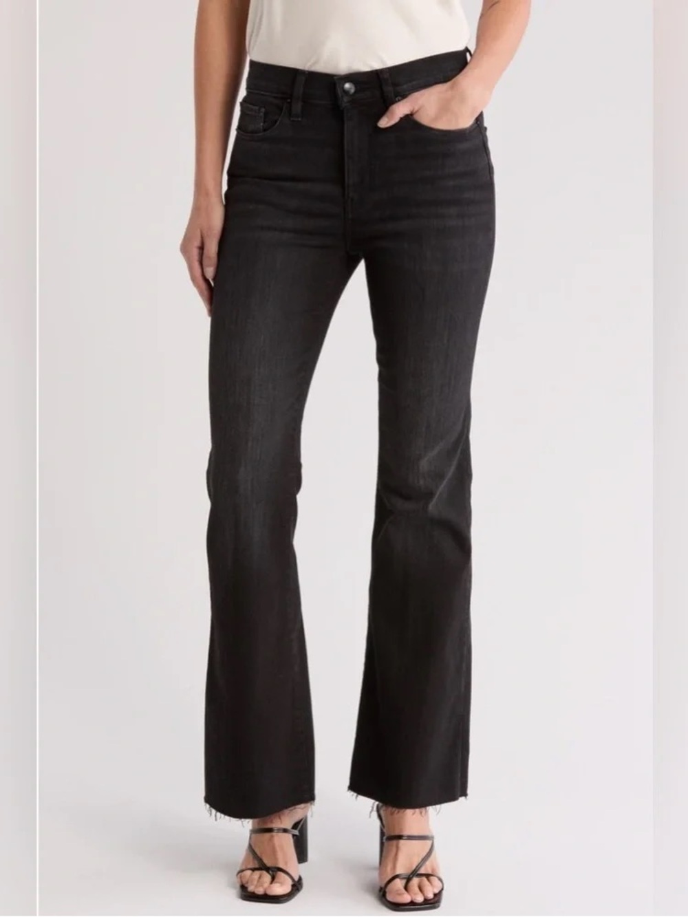 Frame Le Easy Flare Tilt Wash black jeans size 28